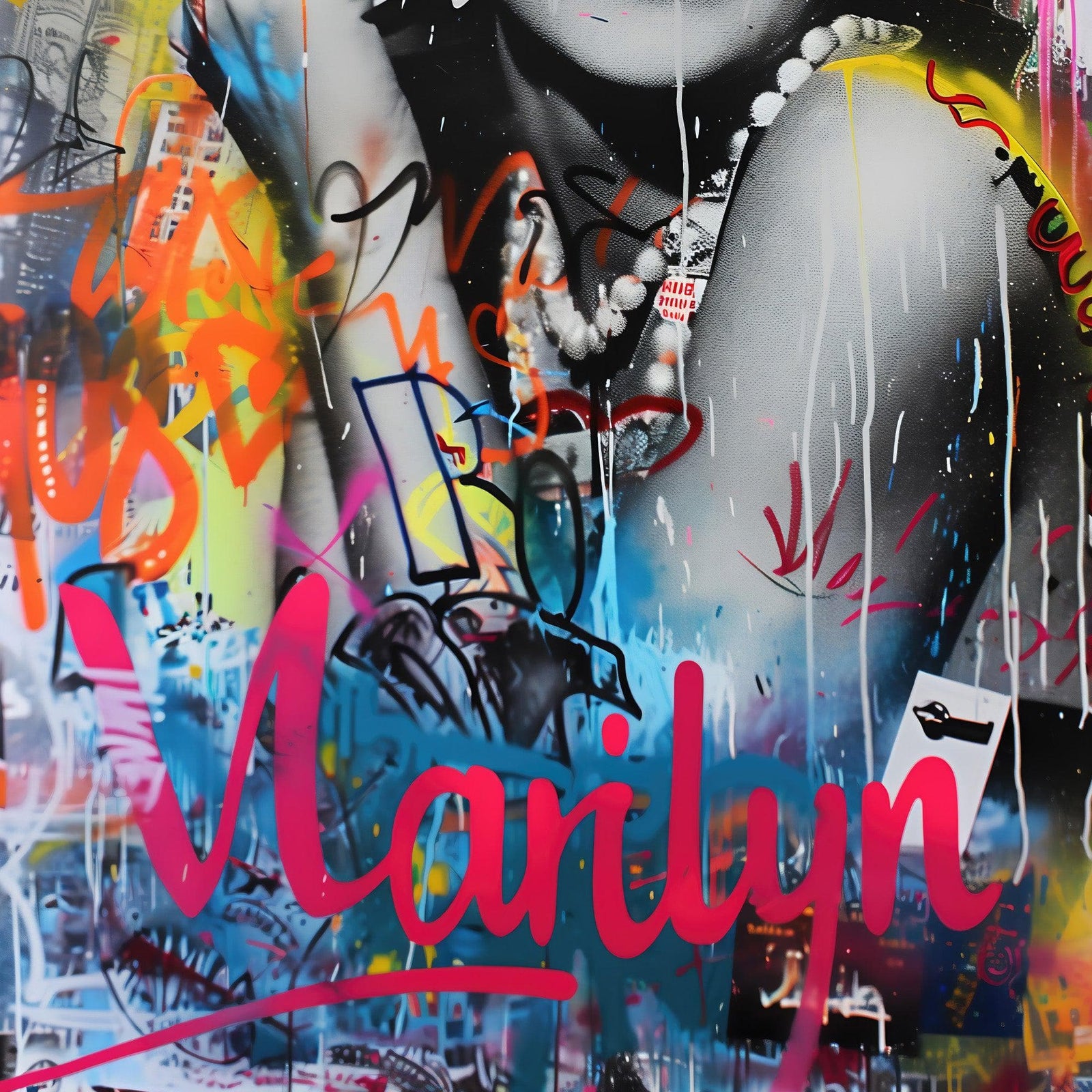 Marilyn Monroe Wallpaper Mural. Graffiti Art Mural. Colorful Pop Art. #6851