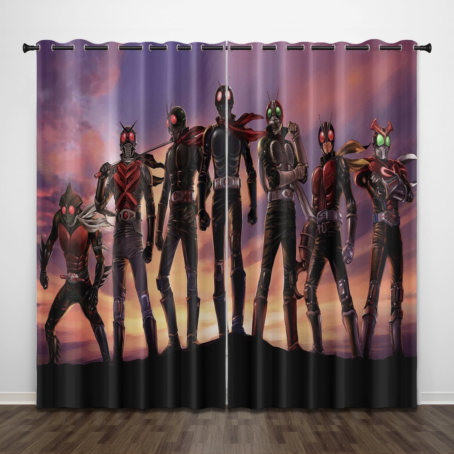 Masked Rider Curtains Pattern Blackout Window Drapes