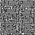 Abstract Maze Black and White Wallpaper Mural. #6739