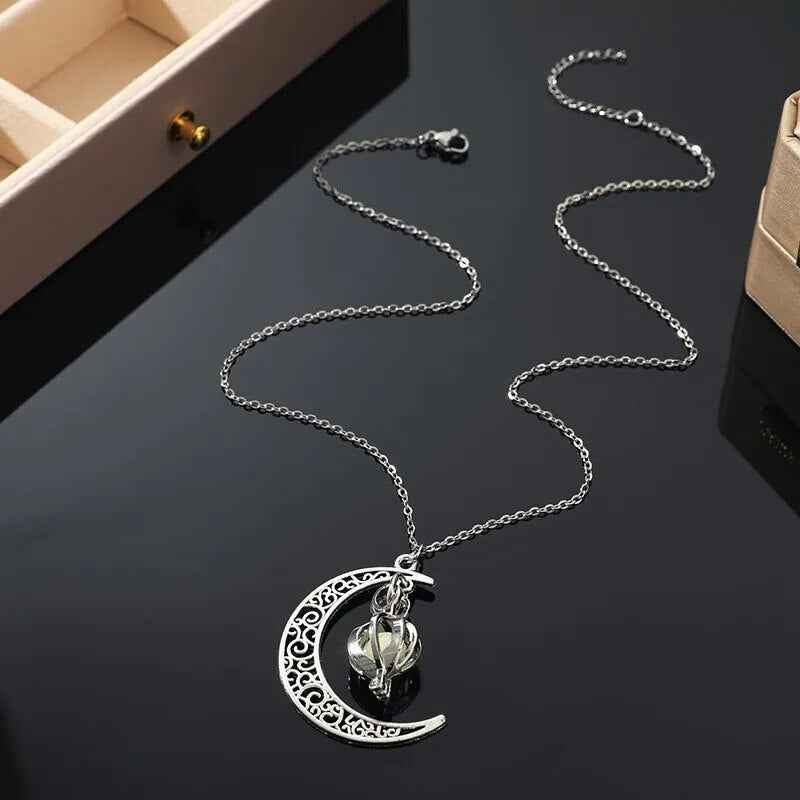 Moonstone Pendant Necklace Stainless Steel Moonstone Jewelry Women Gift