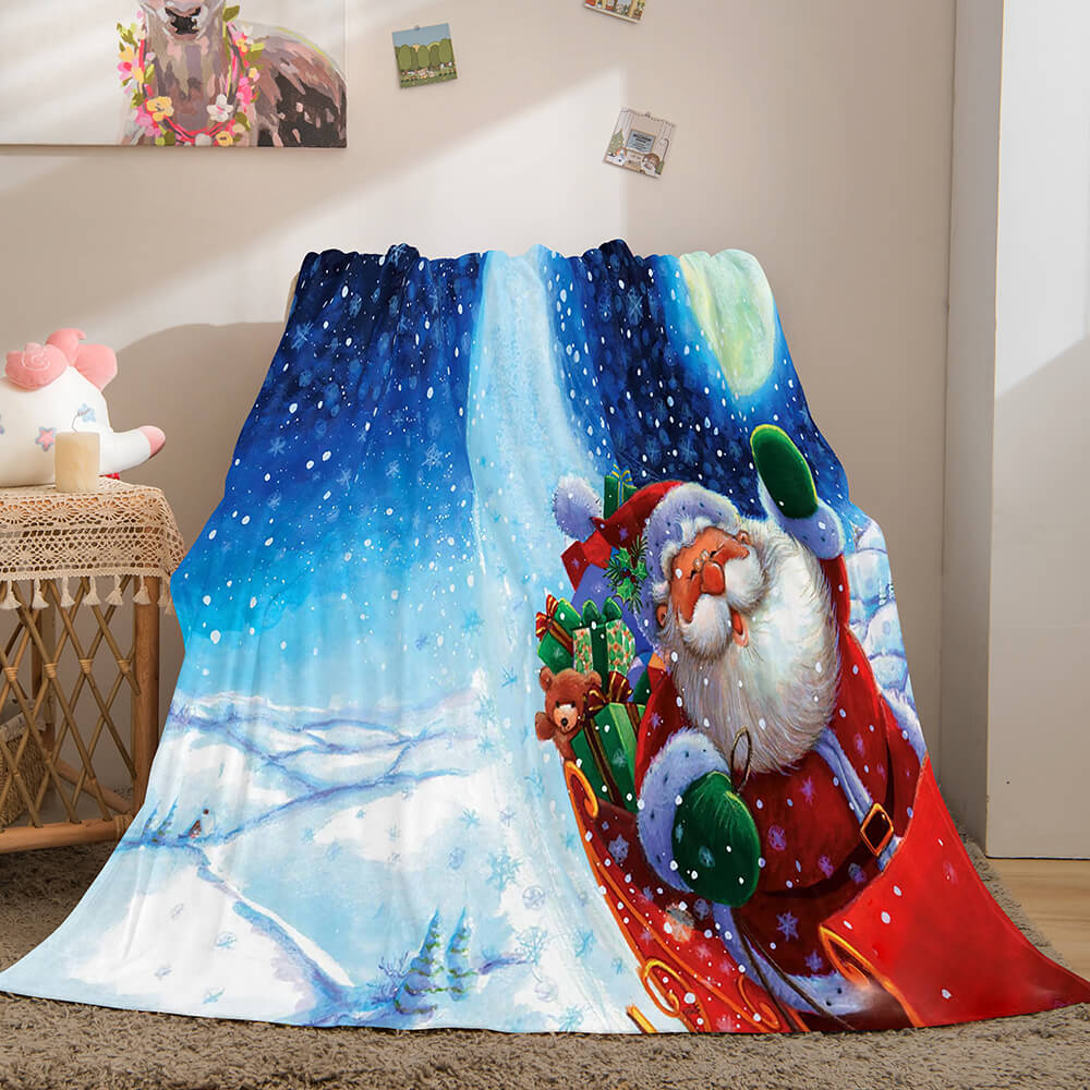 Merry Christmas Flannel Fleece Throw Cosplay Blanket