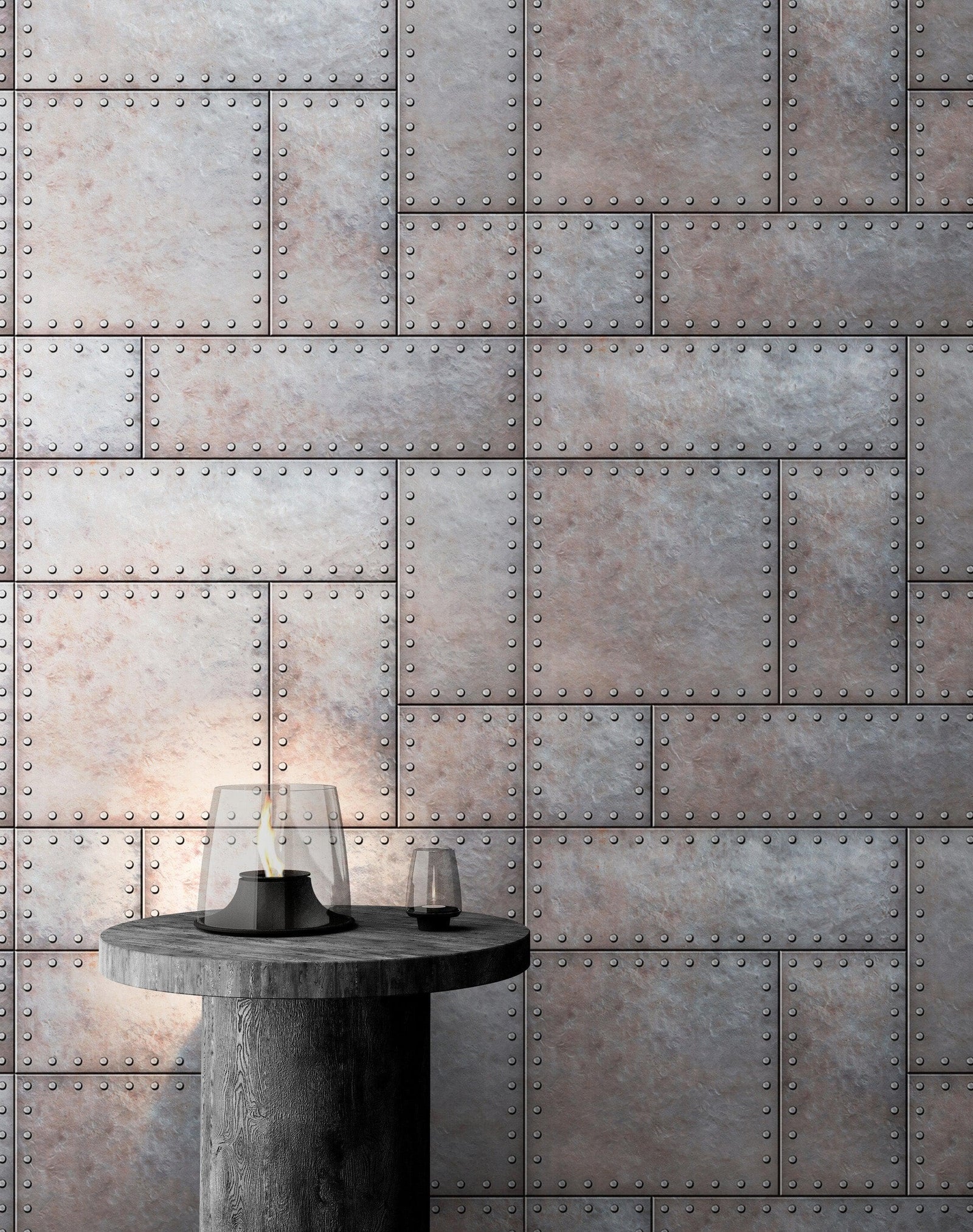 Modern Urban Wallpaper Decor. Metal Steel 3D Wall Mural. #6740