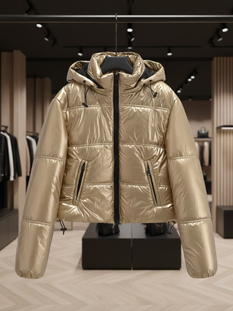 Metallic High-Shine Puffer • 5th AVE GOLD New Collection BYMANYC ® New York