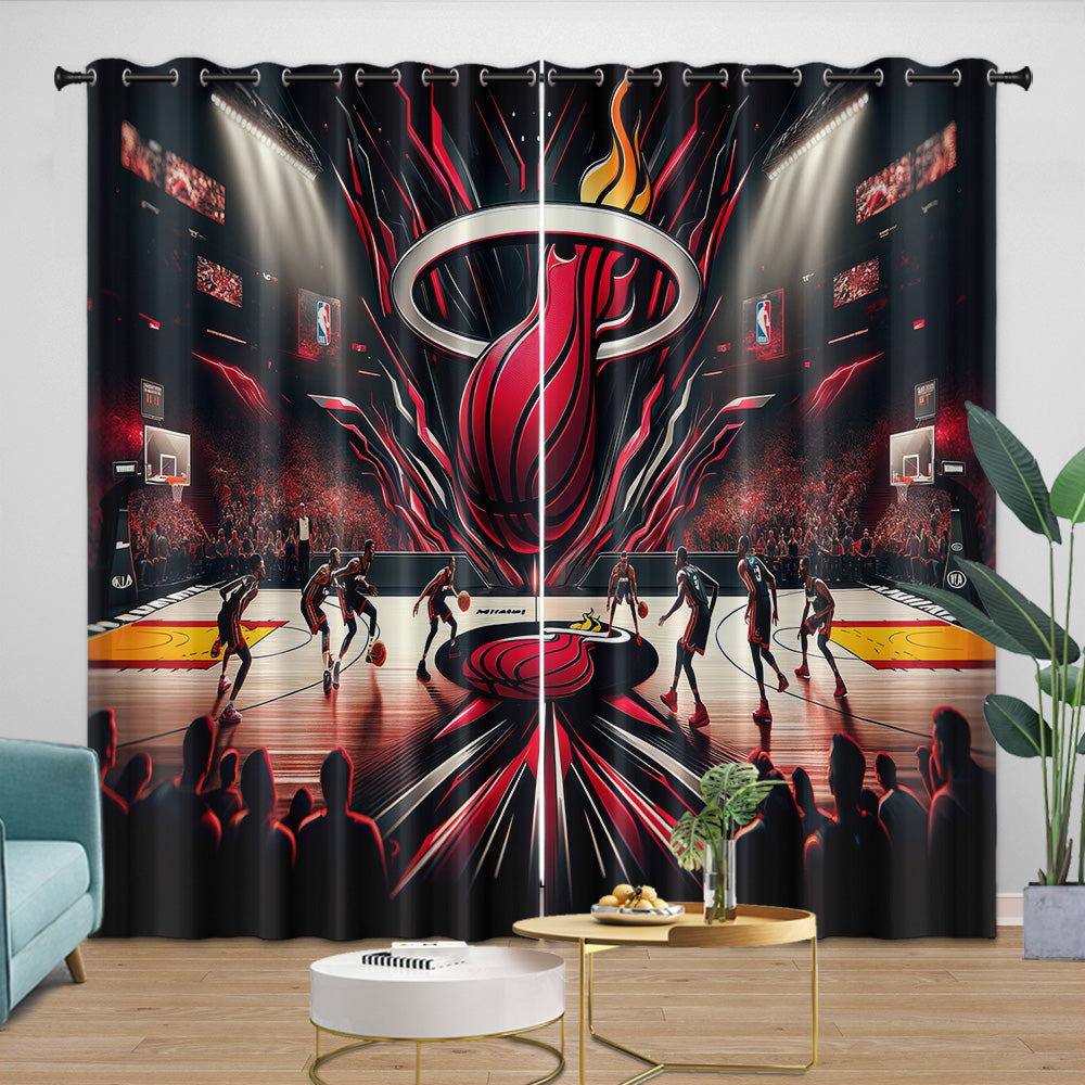 Miami Heat Curtains Blackout Window Drapes Room Decoration