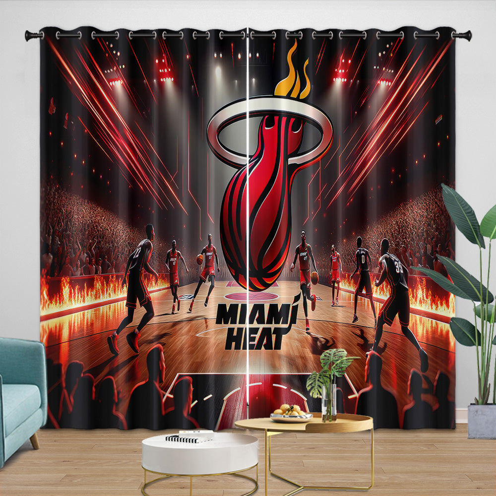 Miami Heat Curtains Blackout Window Drapes Room Decoration