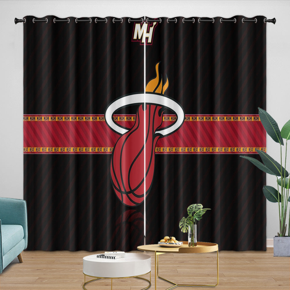 Miami Heat Curtains Blackout Window Drapes Room Decoration