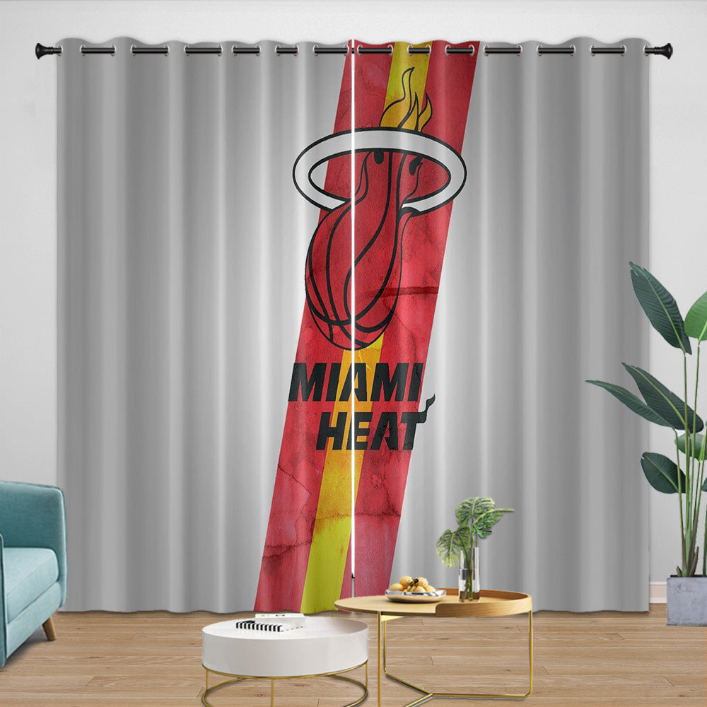 Miami Heat Curtains Blackout Window Drapes Room Decoration
