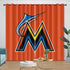 Miami Marlins Curtains Blackout Window Drapes Room Decoration