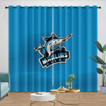 Miami Marlins Curtains Blackout Window Drapes Room Decoration