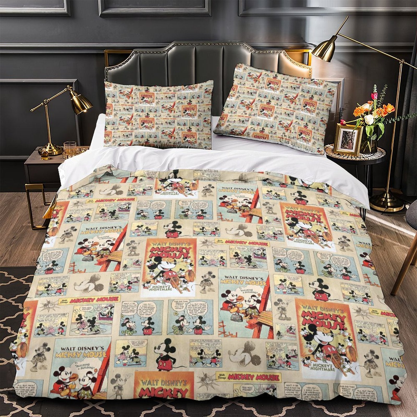 Mickey Mouse Bedding Set Pattern Quilt Cover Without Filler