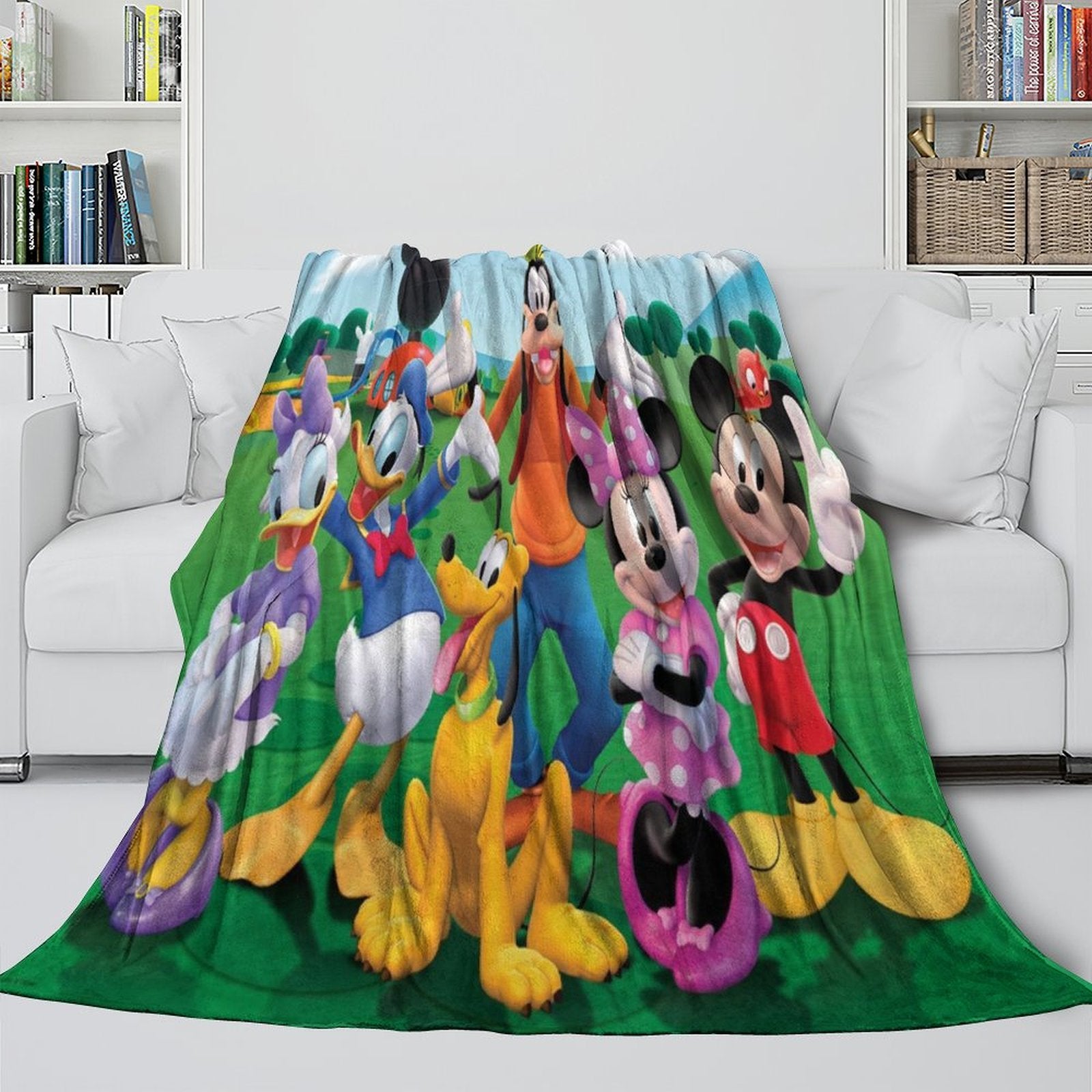 Mickey Mouse Club House Blanket Flannel Throw Room Decoration