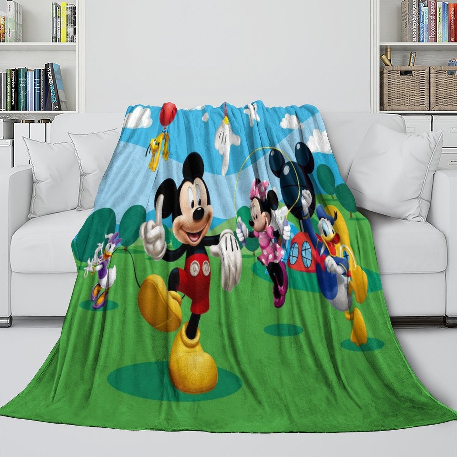 Mickey Mouse Club House Blanket Flannel Throw Room Decoration