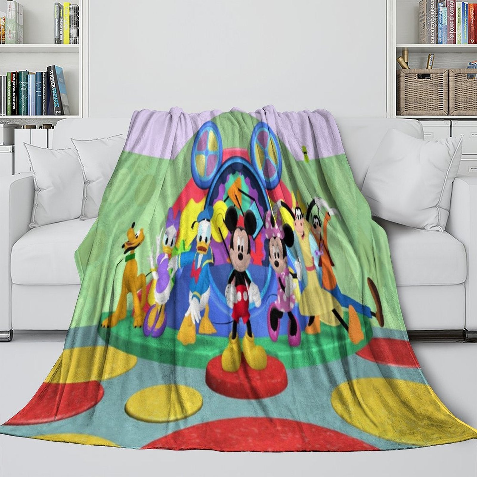 Mickey Mouse Club House Blanket Kids Flannel Throw Room Decoration