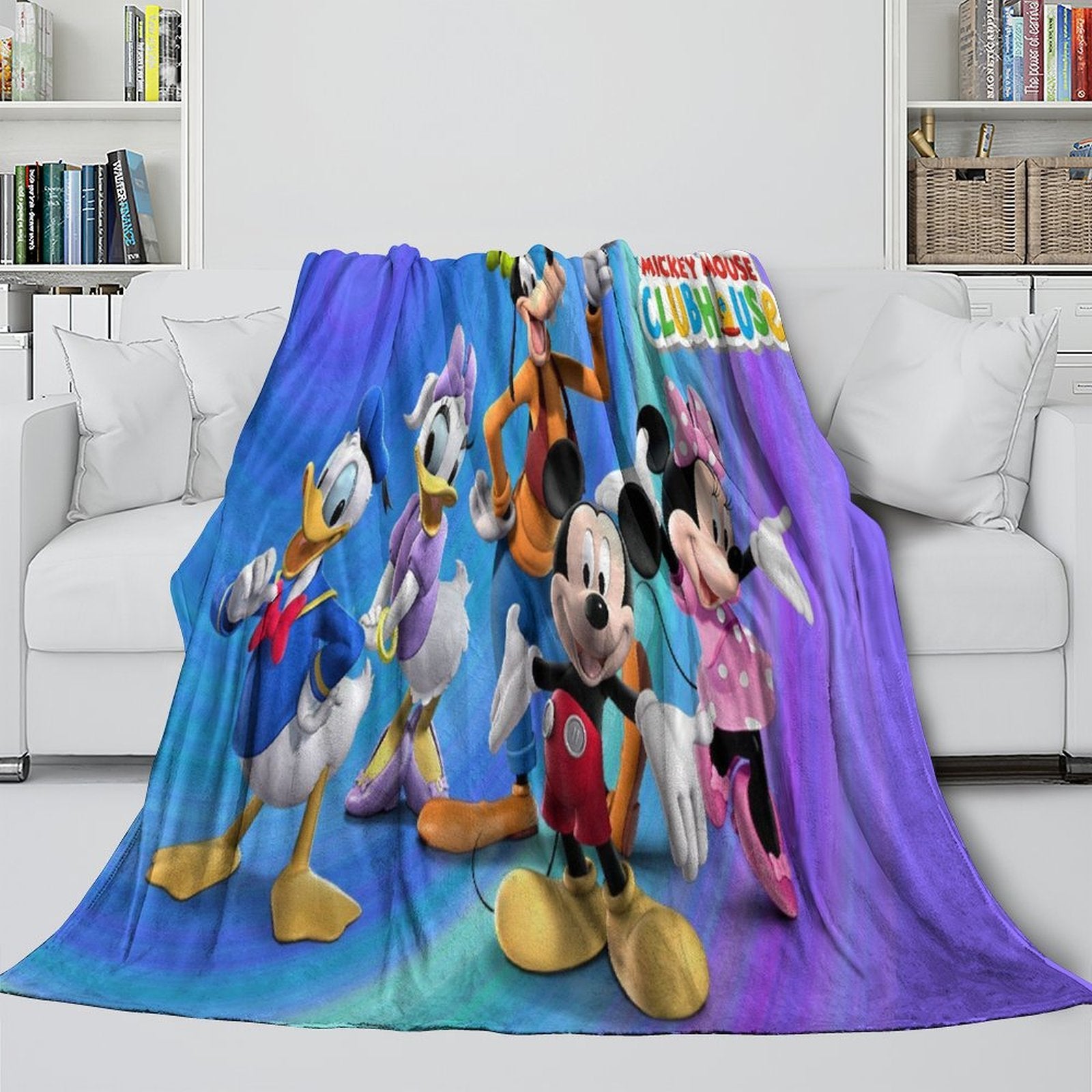 Mickey Mouse Club House Blanket Kids Flannel Throw Room Decoration