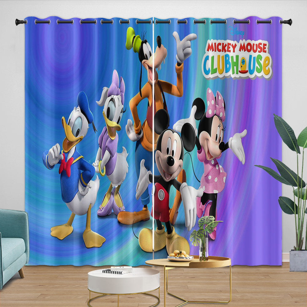Mickey Mouse Club House Curtains Kids Blackout Window Drapes