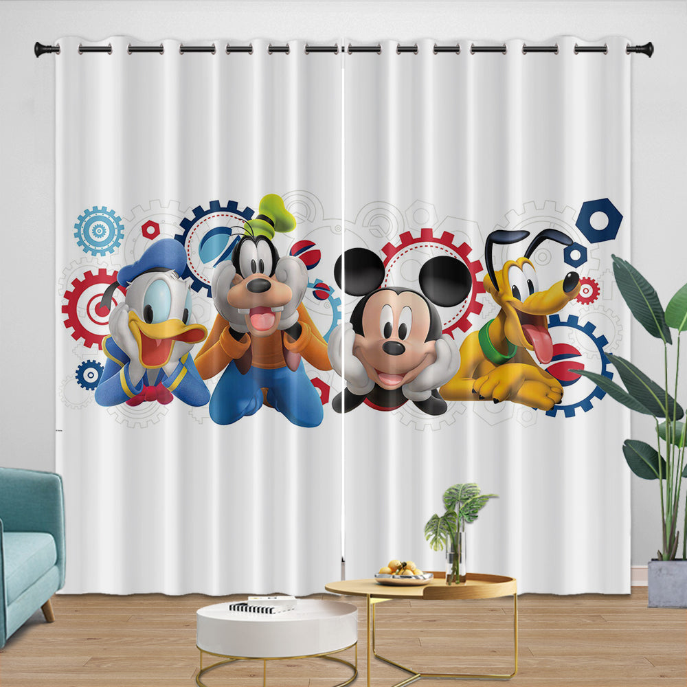 Mickey Mouse Club House Curtains Kids Blackout Window Drapes