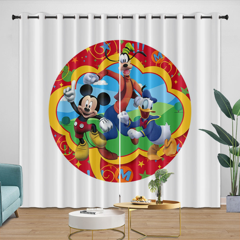 Mickey Mouse Club House Curtains Kids Blackout Window Drapes