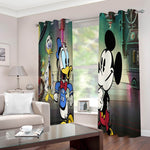 Mickey Mouse Curtains 2 Panels Blackout Window Drapes for Room Decoration