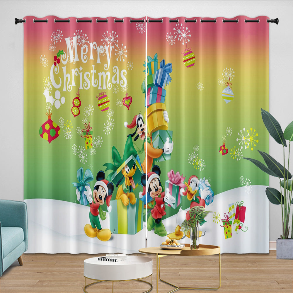 Mickey Mouse Curtains Blackout Window Drapes Room Decoration