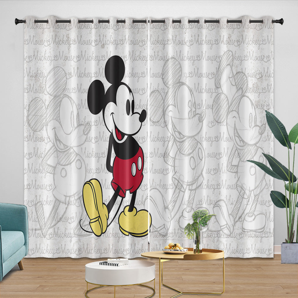 Mickey Mouse Curtains Blackout Window Drapes Room Decoration