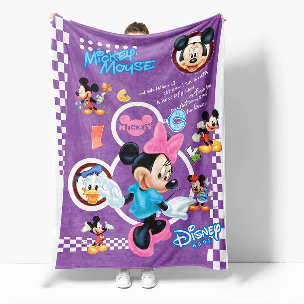 Mickey Mouse Minnie Mouse Flannel Fleece Throw Blanket