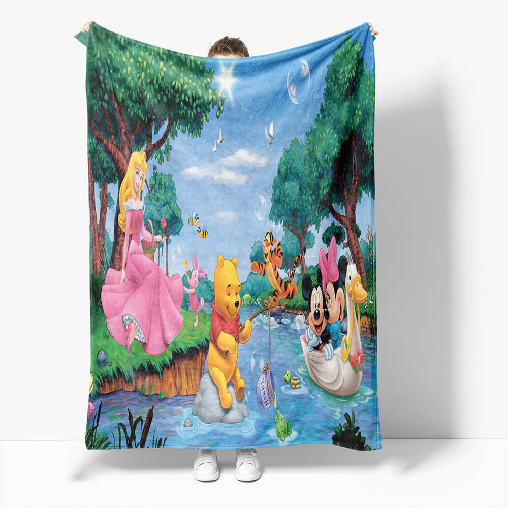 Mickey Mouse Minnie Mouse Flannel Fleece Throw Blanket