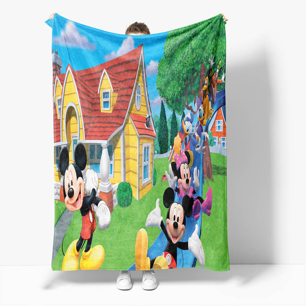 Mickey Mouse Minnie Mouse Flannel Fleece Throw Blanket