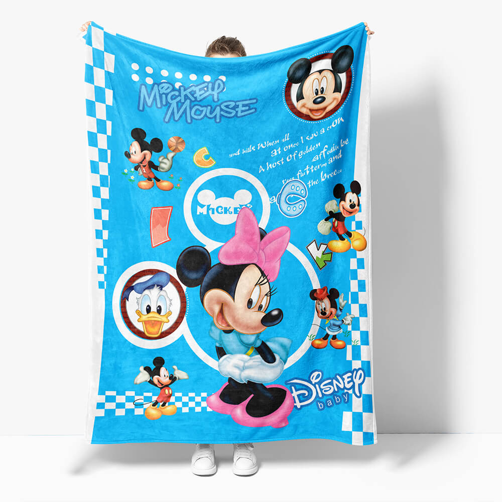 Mickey Mouse Minnie Mouse Flannel Fleece Throw Blanket