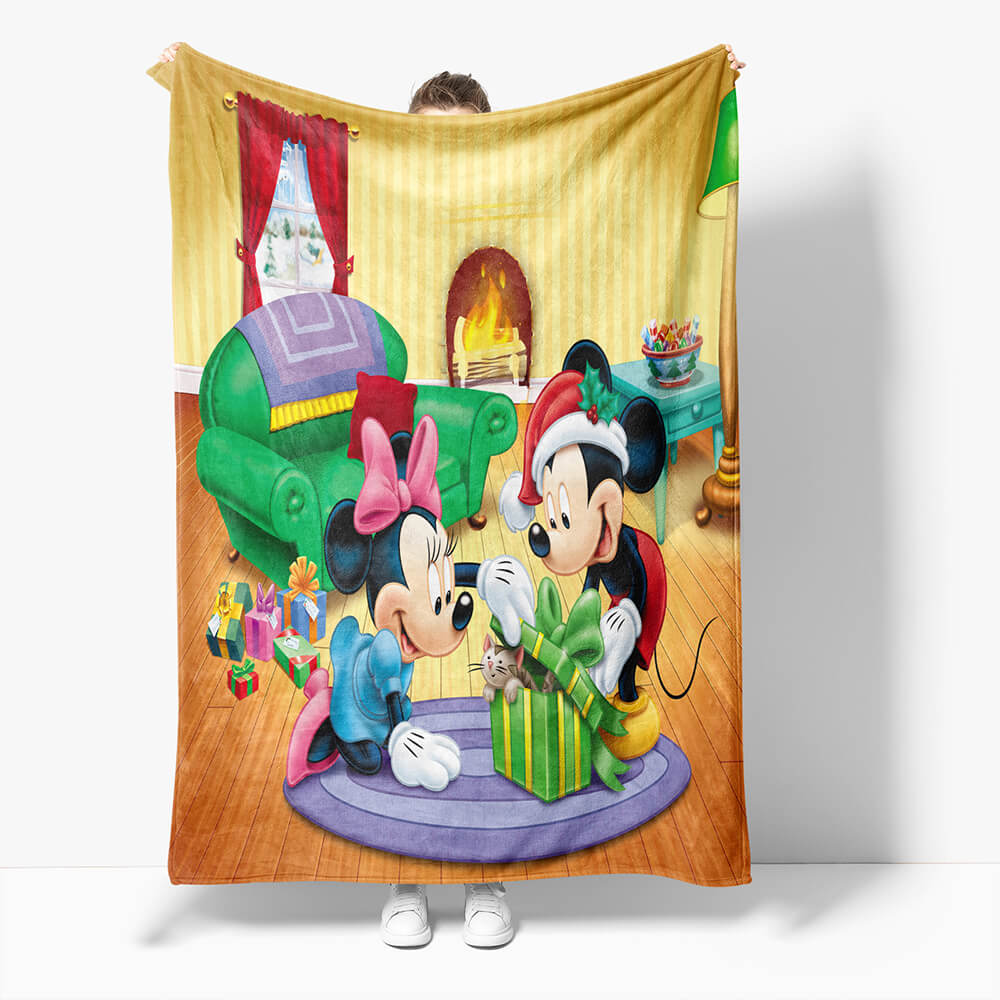 Mickey Mouse Minnie Mouse Flannel Fleece Throw Blanket