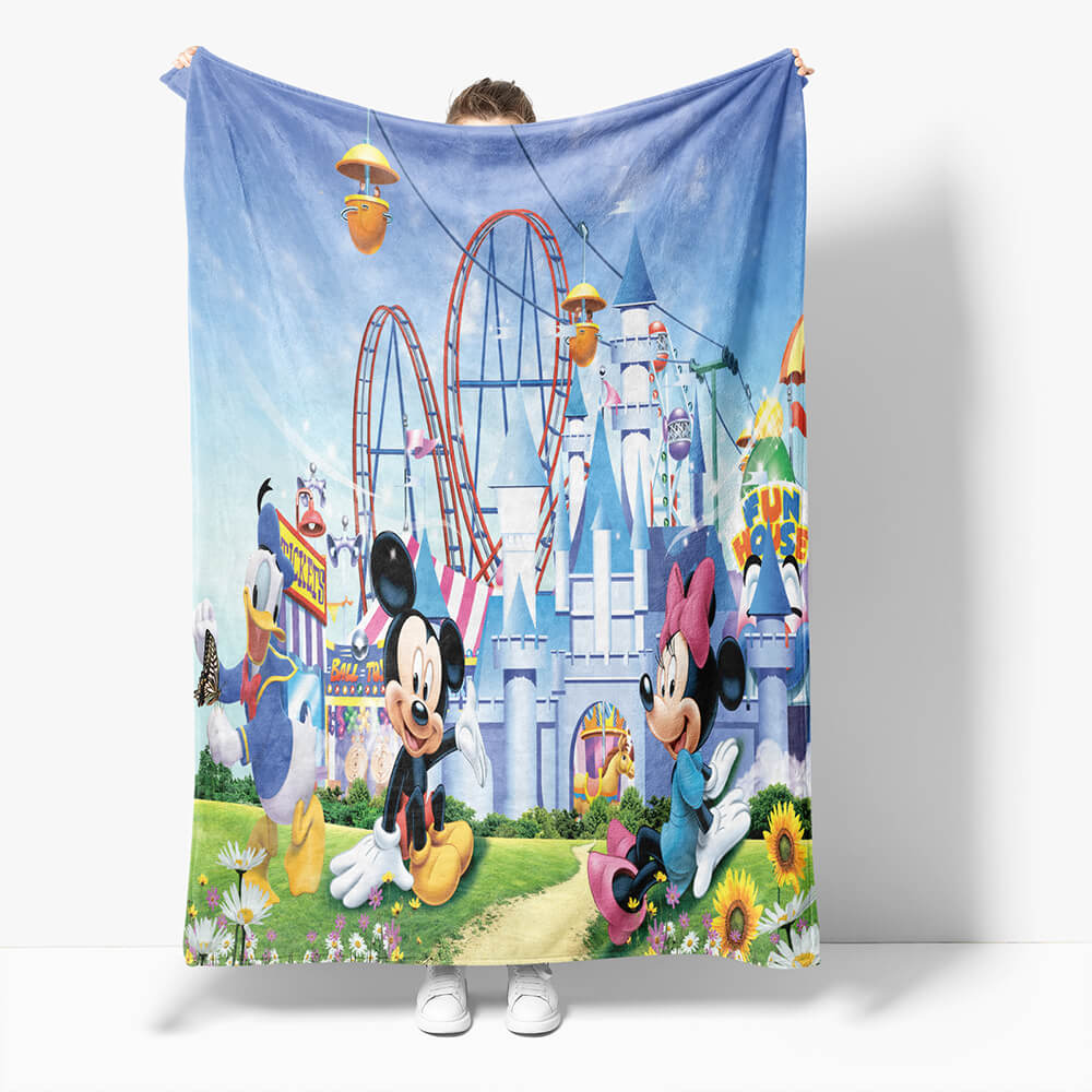 Mickey Mouse Minnie Mouse Flannel Fleece Throw Blanket