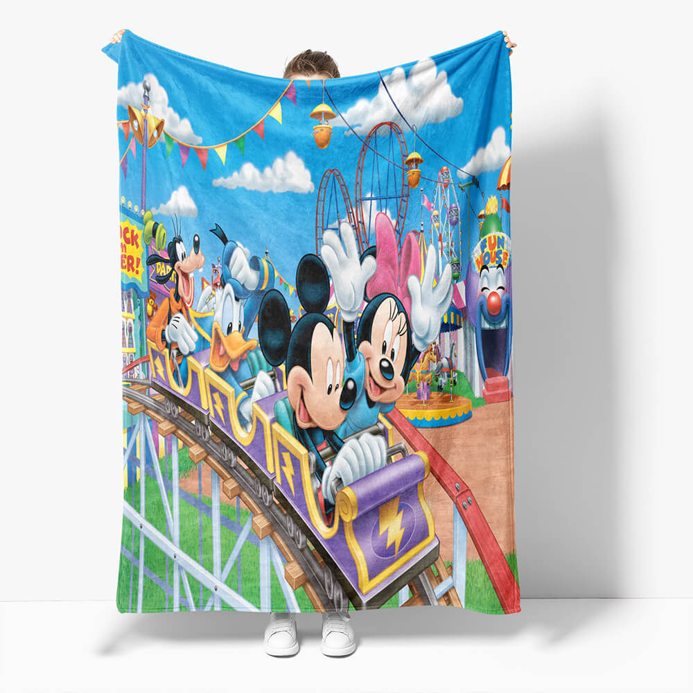 Mickey Mouse Minnie Mouse Flannel Fleece Throw Blanket