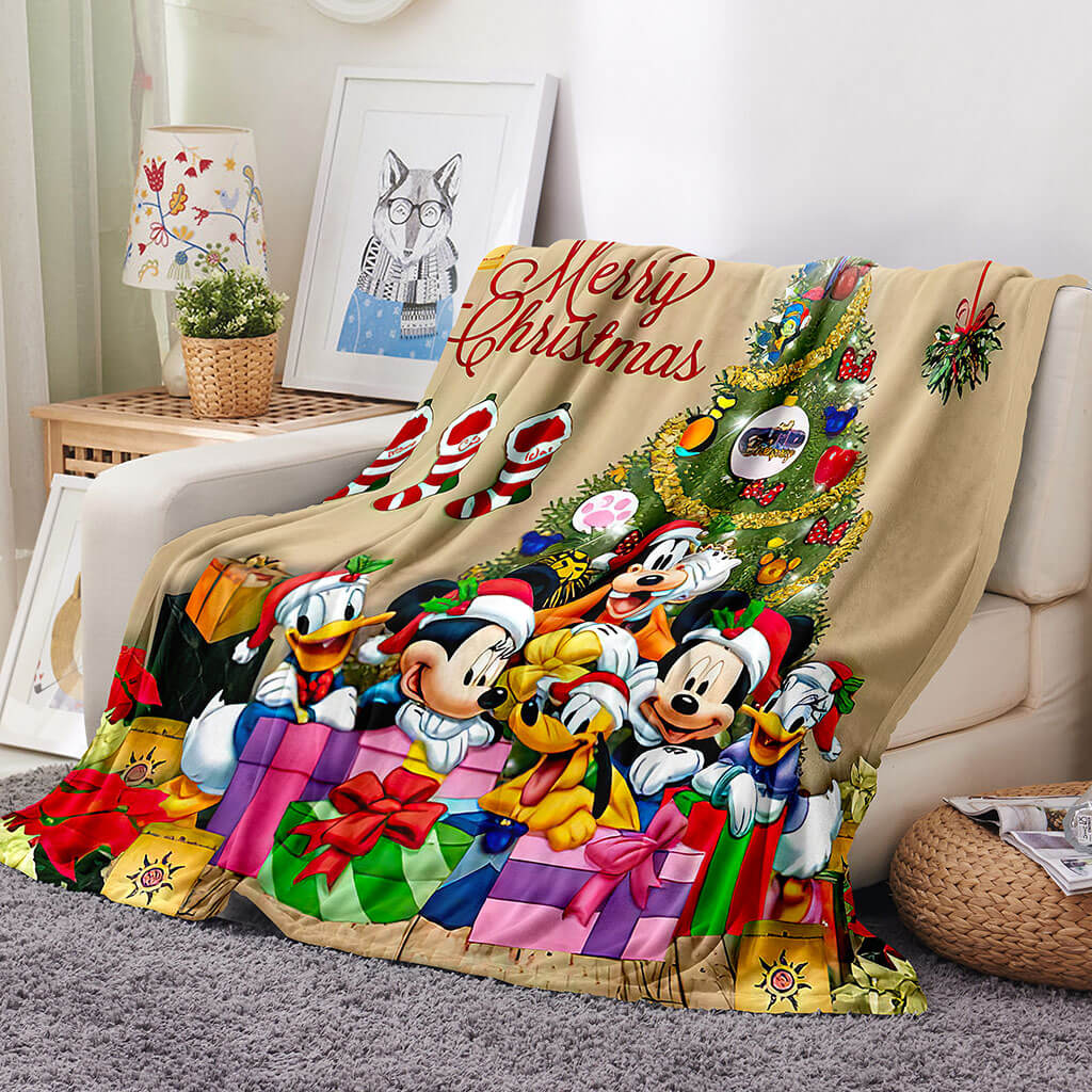 Mickey Mouse Pattern Blanket Flannel Throw Room Decoration