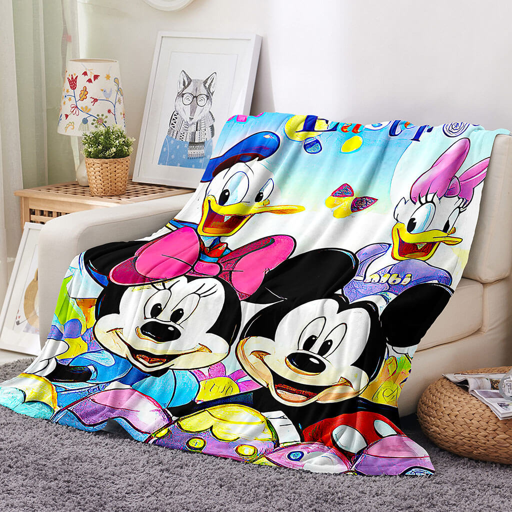 Mickey Mouse Pattern Blanket Flannel Throw Room Decoration