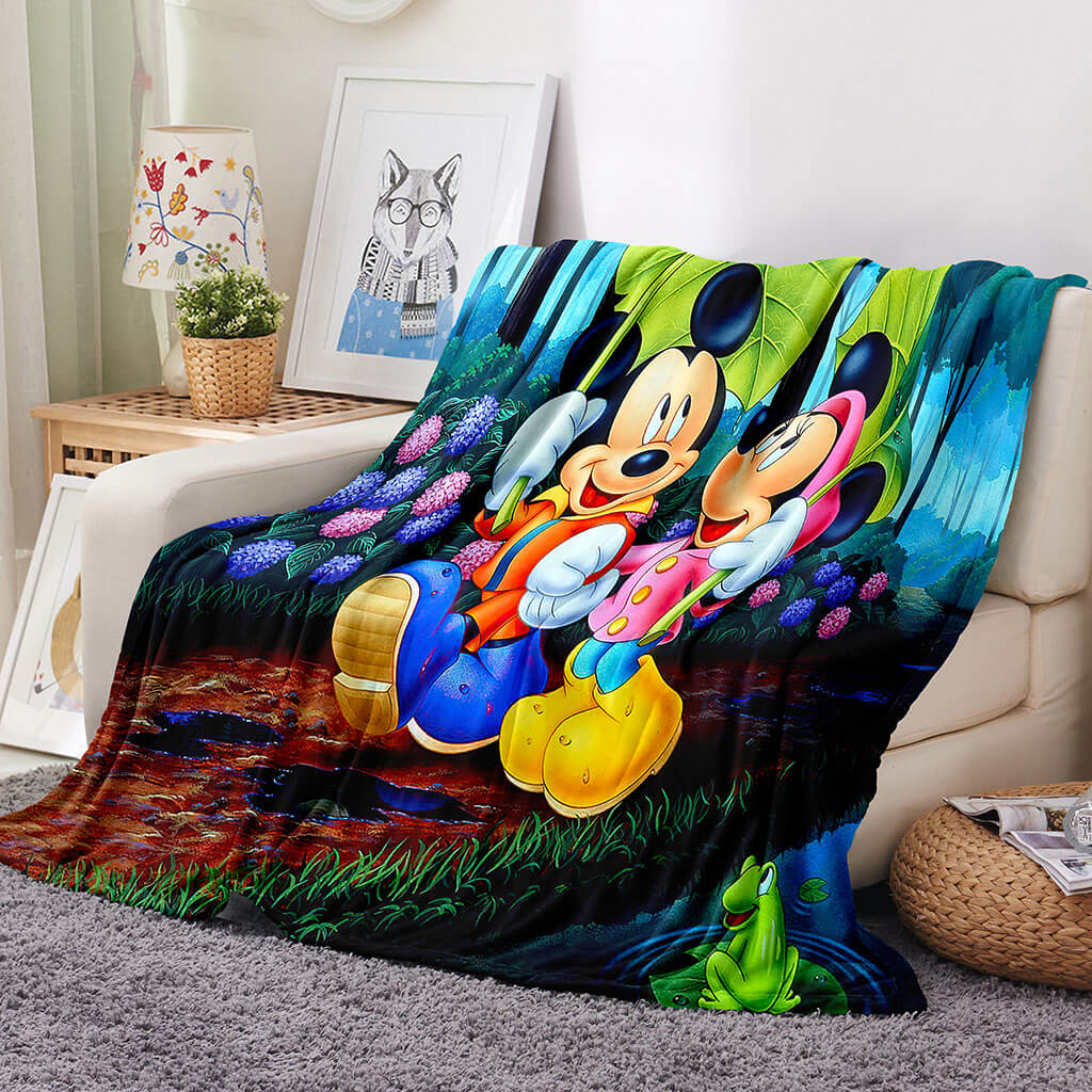 Mickey Mouse Pattern Blanket Flannel Throw Room Decoration