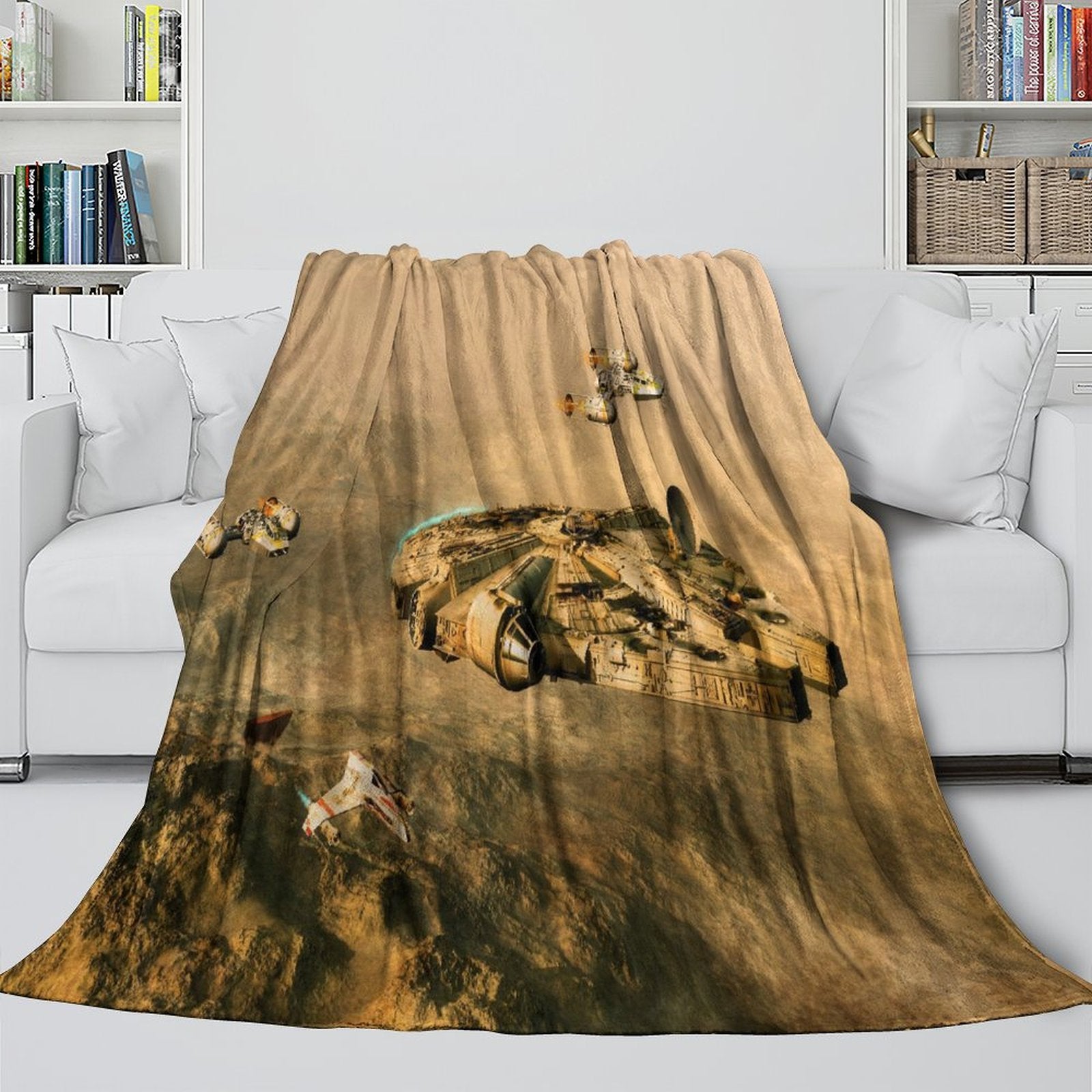 Millennium Falcon Blanket Flannel Throw Room Decoration