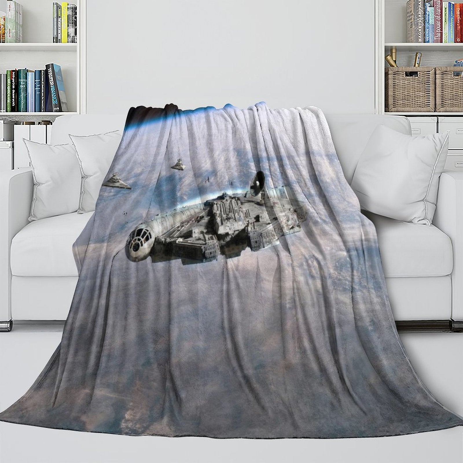 Millennium Falcon Blanket Flannel Throw Room Decoration