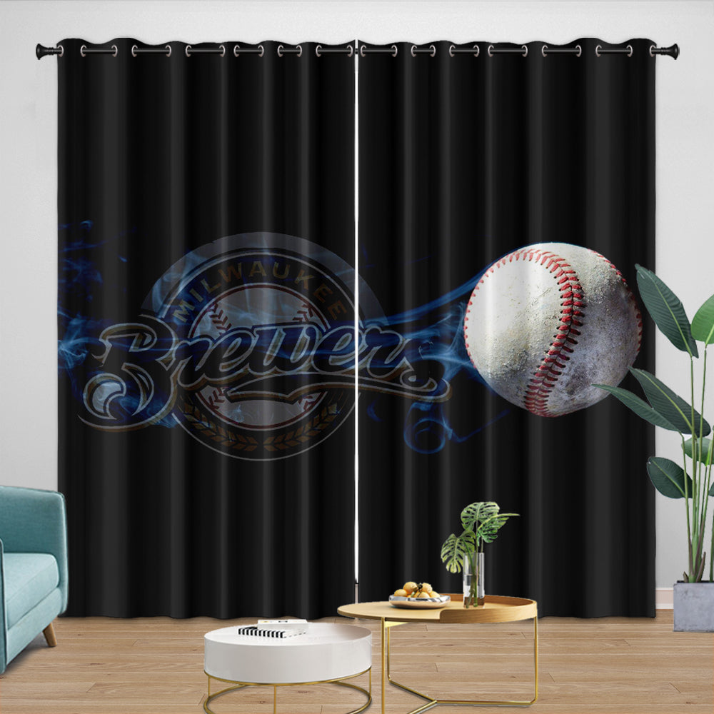 Milwaukee Brewers Curtains Blackout Window Drapes Room Decoration