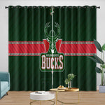 Milwaukee Bucks Curtains Blackout Window Drapes Room Decoration