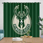 Milwaukee Bucks Curtains Blackout Window Drapes Room Decoration