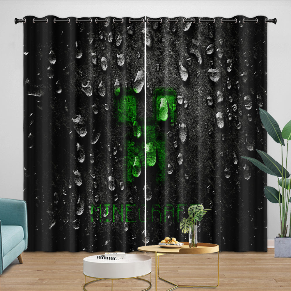 Minecraft Curtains Blackout Window Drapes Kids Room Decoration