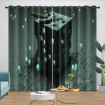 Minecraft Curtains Blackout Window Drapes Kids Room Decoration