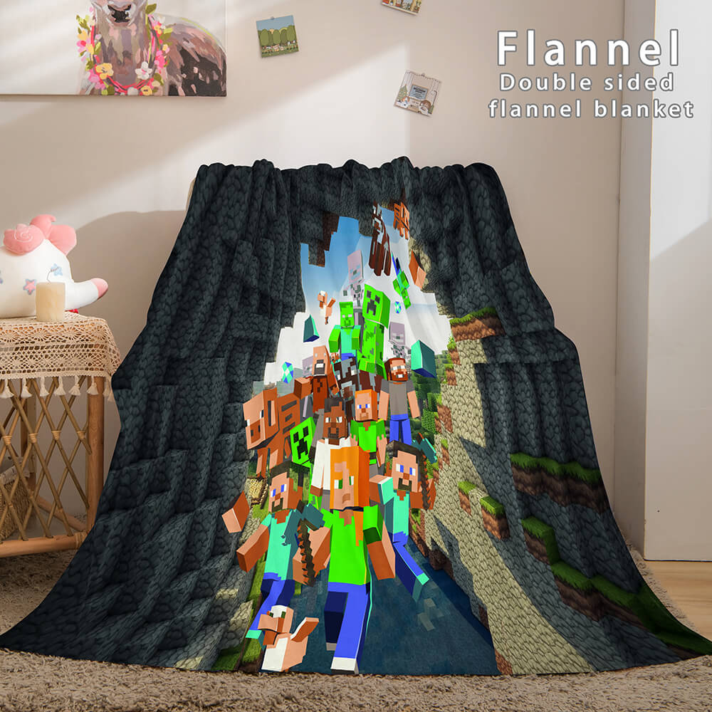 Minecraft Flannel Fleece Throw Cosplay Blanket