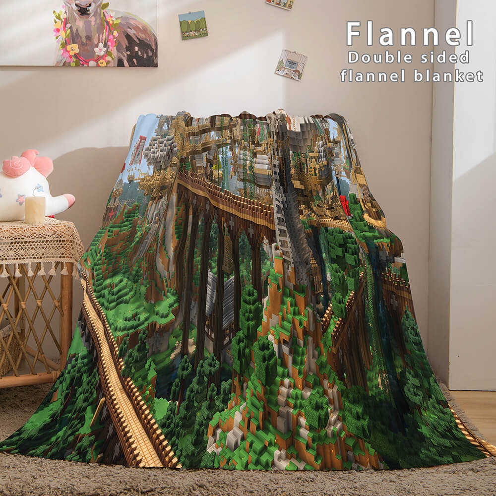 Minecraft Flannel Fleece Throw Cosplay Blanket