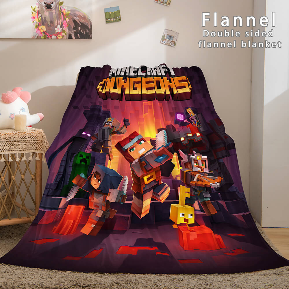 Minecraft Flannel Fleece Throw Cosplay Blanket