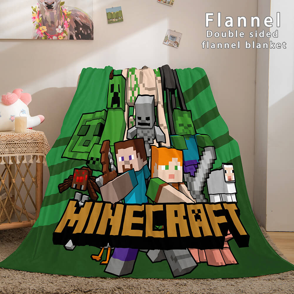 Minecraft Flannel Fleece Throw Cosplay Blanket