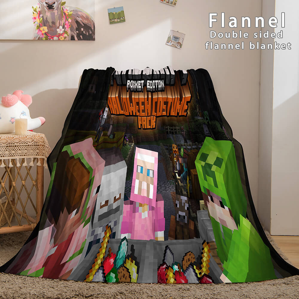 Minecraft Flannel Fleece Throw Cosplay Blanket