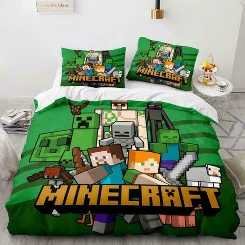 Minecraft Pattern Duvet Cover Kids Room Bedding Sets