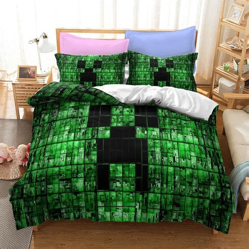 Minecraft Pattern Duvet Cover Kids Room Bedding Sets