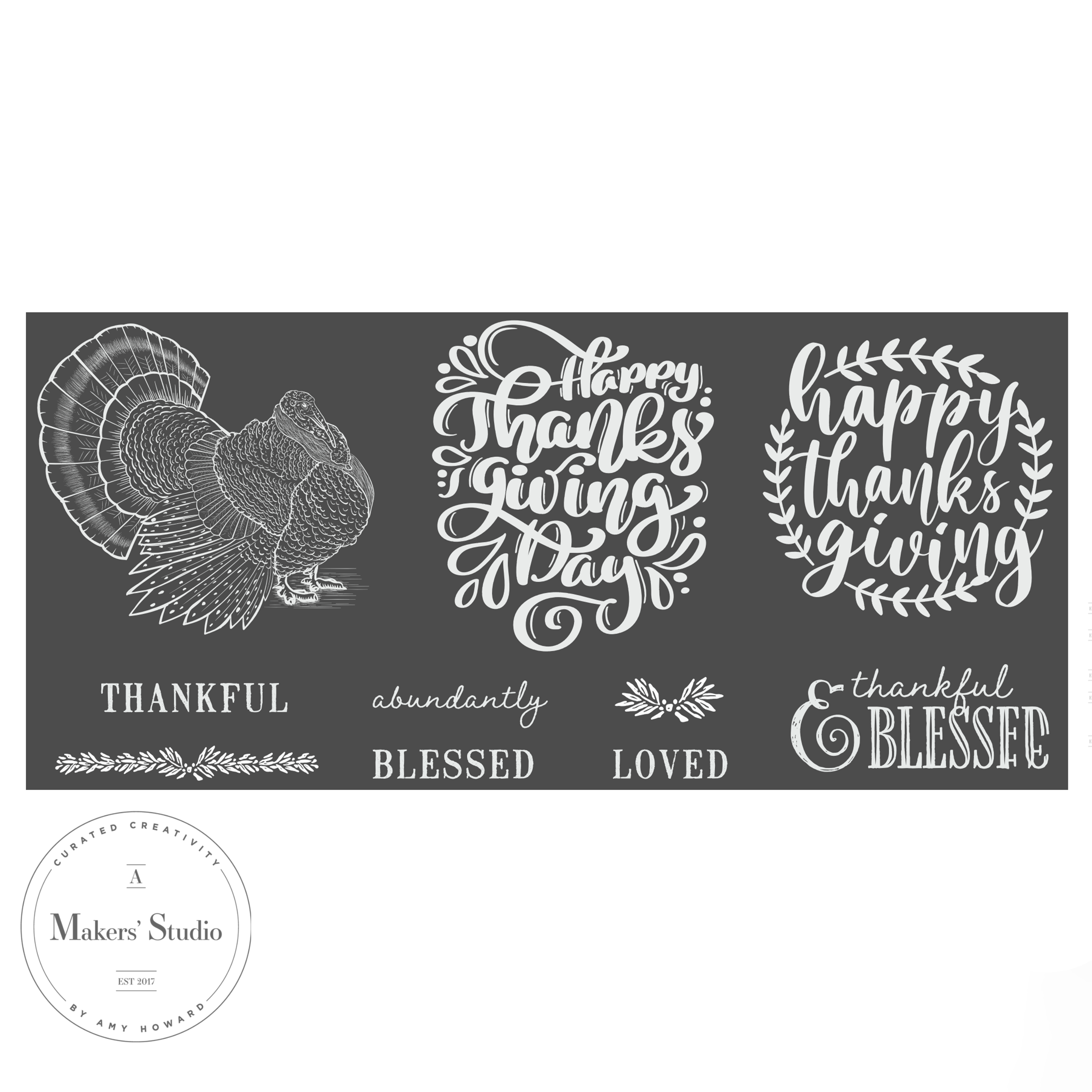 Mini Thanks - Mesh Stencil 5.5x12