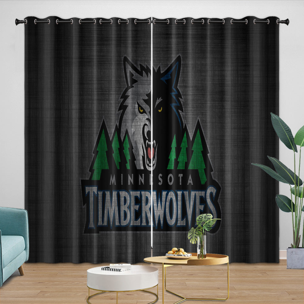 Minnesota Timberwolves Curtains Blackout Window Drapes Room Decoration